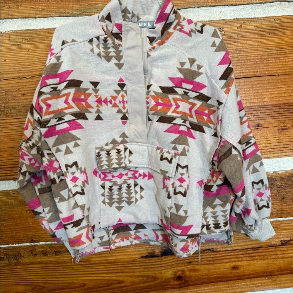 Aztec Pattern Jacket - Pink and Cream